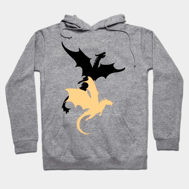 Iron Flame Dragons Tairn and Andarna Fourth Wing Book Hoodie by thenewkidprints